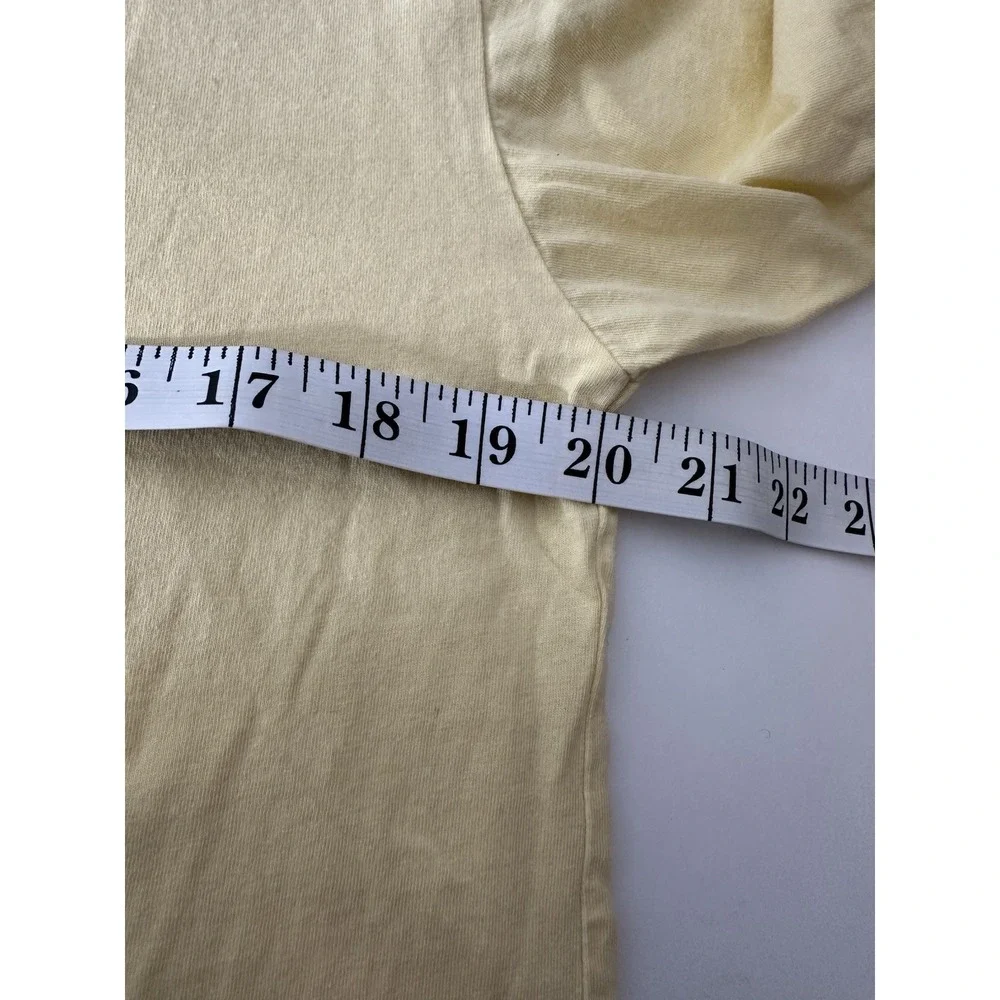 Johnny Cash T Shirt Top S /M Short Sleeve Pale Yellow Cowboy Rodeo Horse Western